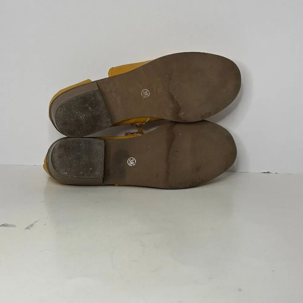Lace up Flock Casual Fretwork Casual Shoes Yellow | Women Size 7.5 / 38